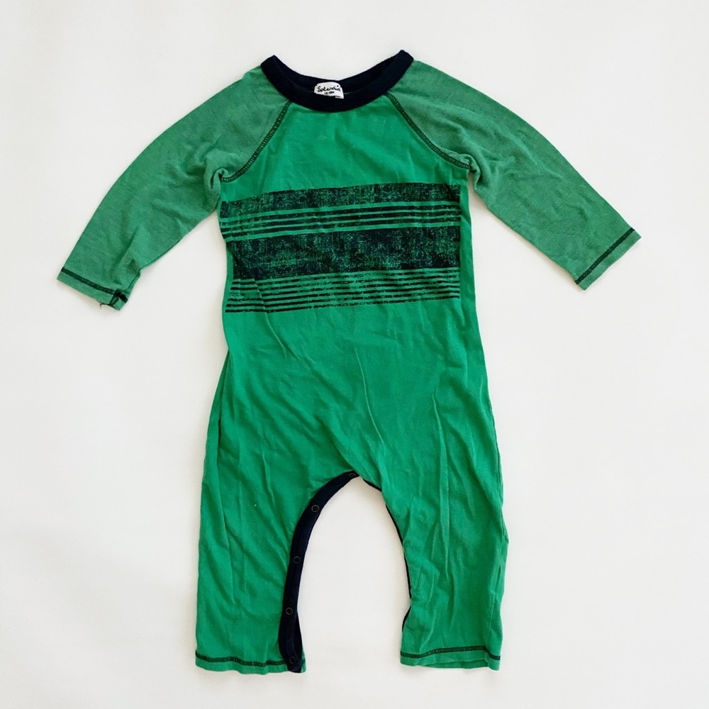 Splendid Green Striped Onesie